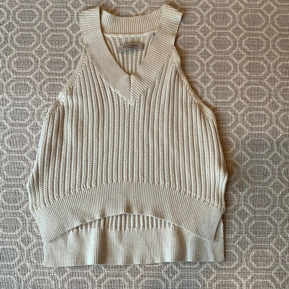 All Saints Beige Knitted Tank